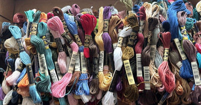 DMC Embroidery Floss Thread LOT of 340+ Assortment of Colors France Cotton