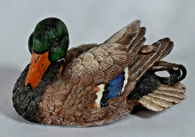 Kathy Wise Hand-Painted Miniature Mallard Duck Figurine