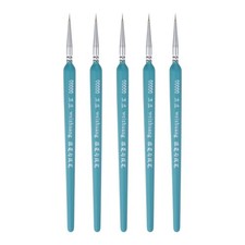 5pcs Pinceaux Peinture Précision 3mm Pointu Pointe 180mm Longueur (00000#), Bleu