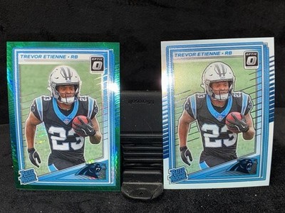 2025 Panini Donruss Optic Trevor Etienne #222 Rookie Green Hyper+Base RC Cards