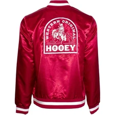 NWT HOOEY “BIG SKY" BOMBER JACKET SATIN RED/WHITE (UNISEX) Retail $130 2X