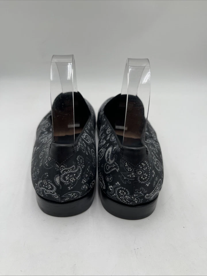 Men’s Magnanni Paisley Smoking Slippers Loafers Black Size 8M - Image 4 of 4