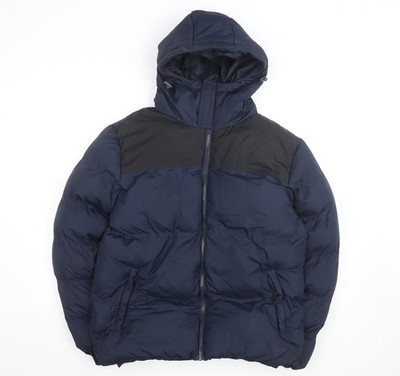 Soul Star Herren Steppjacke blau mit Kapuze Gr. S Winter warm