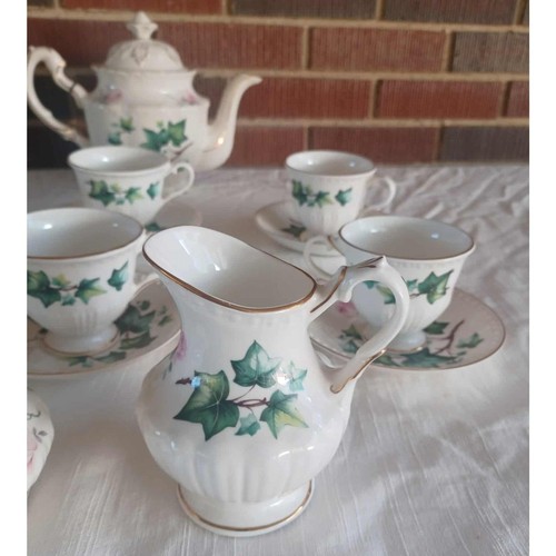 Crown Dorset Staffordshire England teiera ceramica 6 tazze piattini crema zucchero - Foto 5 di 7