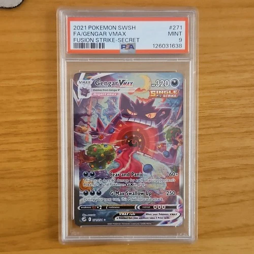 Pokémon Gengar VMAX Alternate Art Secret Rare Holo PSA 9 TCG Card 2021 271/264