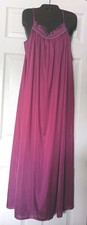 Vintage Vanity Fair Nylon Nightgown Long Deep Purple Sz Medium USA Made Coquette