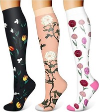 3 Pairs Compression Socks for Women & Men 15-...