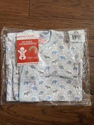 NWT Baby Boys Magnificent Baby Magnetic Me Gown Elephants Blue Size NB-3M