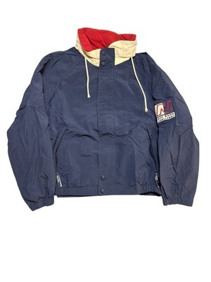 Nautica Jacket Sz XL Blue Red Nylon Rain Windbreaker Outdoors Y2K
