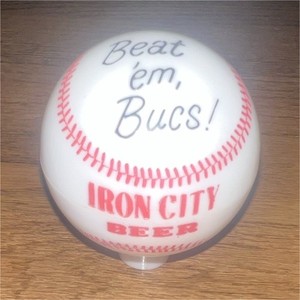 Iron City Beer Baseball Tap Handle Knob Breweriana 'Beat 'em Bucs'