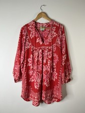 Farm Rio Dress Women’s Small Red Floral Print Fit Flare Causal Beach Party 