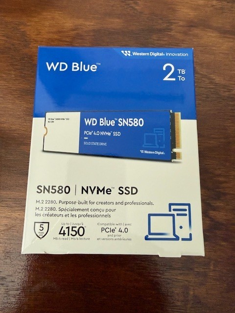 Western Digital WD Blue SN580 2TB M.2 NVMe Internal SSD