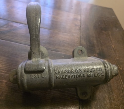 JAMISON C.S DOOR CO. HEAVY GALVANIZED DOOR HANDLE HINGE 1930'S-1950'S