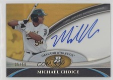 2011 Bowman Platinum Prospect Gold Refractor 35/50 Michael Choice Auto 0c2