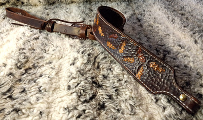 100% Full grain leather handcrafted gun sling