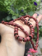 VTG Red Green Heart Graduated Venetian Glass Trade Beads 30 Inch