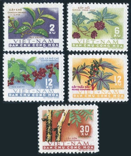 Vietnam 190-194,MNH.Michel 196-200. Pflanzen, 1962. - Bild 1 von 1