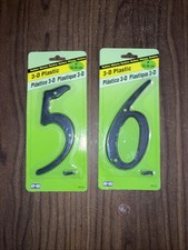 Hy-Ko Black 4  3-D Plastic House Number 5 And 6 Nails Included
