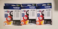 LOT of 3 New Sealed Genuine Brother LC201BK Black Ink Cartridge date of 2026