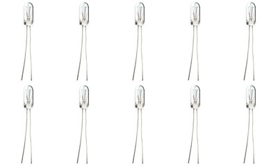 Box of 10 Bulbs #2187 Lamp 28 V, 1.12 W, Wire Terminal Base, T-1.75