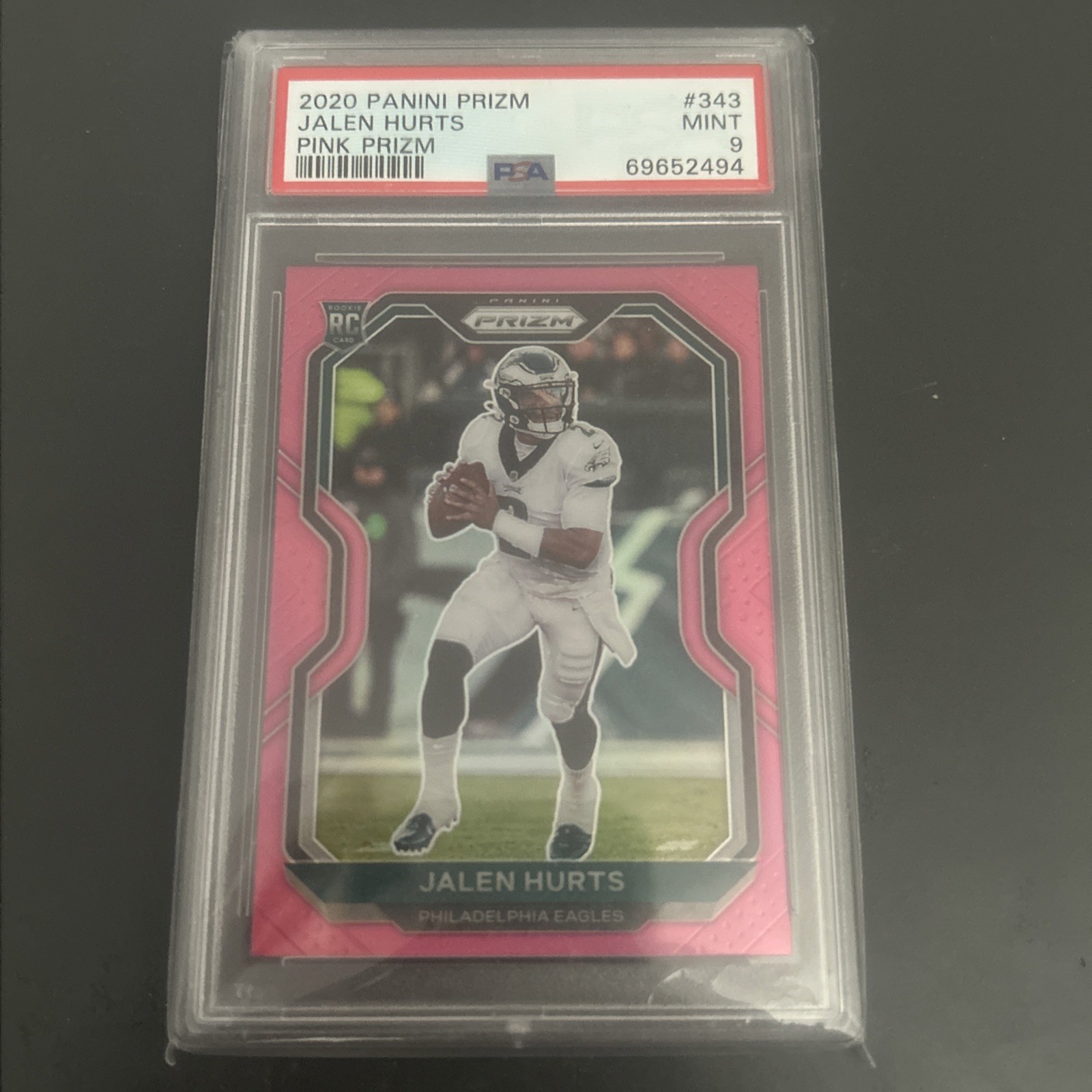 2020 Panini Prizm #343 Jalen Hurts Philadelphia Eagles Prizm Pink RC NFL