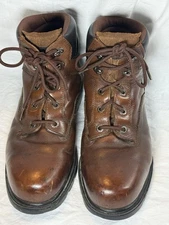 VTG MENS WOLVERINE STEEL TOE EH WORK BROWN BOOTS SIZE 10 M
