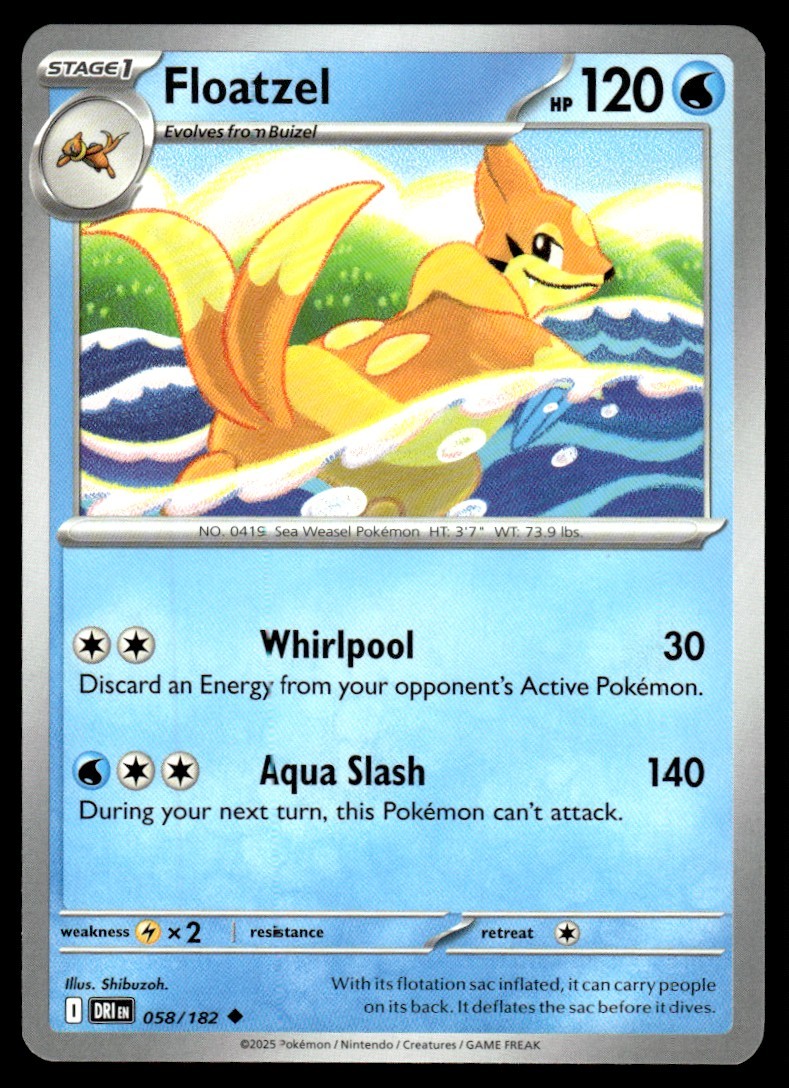 2025 Scarlet & Violet Series - Destined Rivals Floatzel Uncommon #58