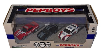 #ad GreenLight Collectibles Pep Boys 3 Pack 1:64 Scale Muscle Car Set New Box $45.00