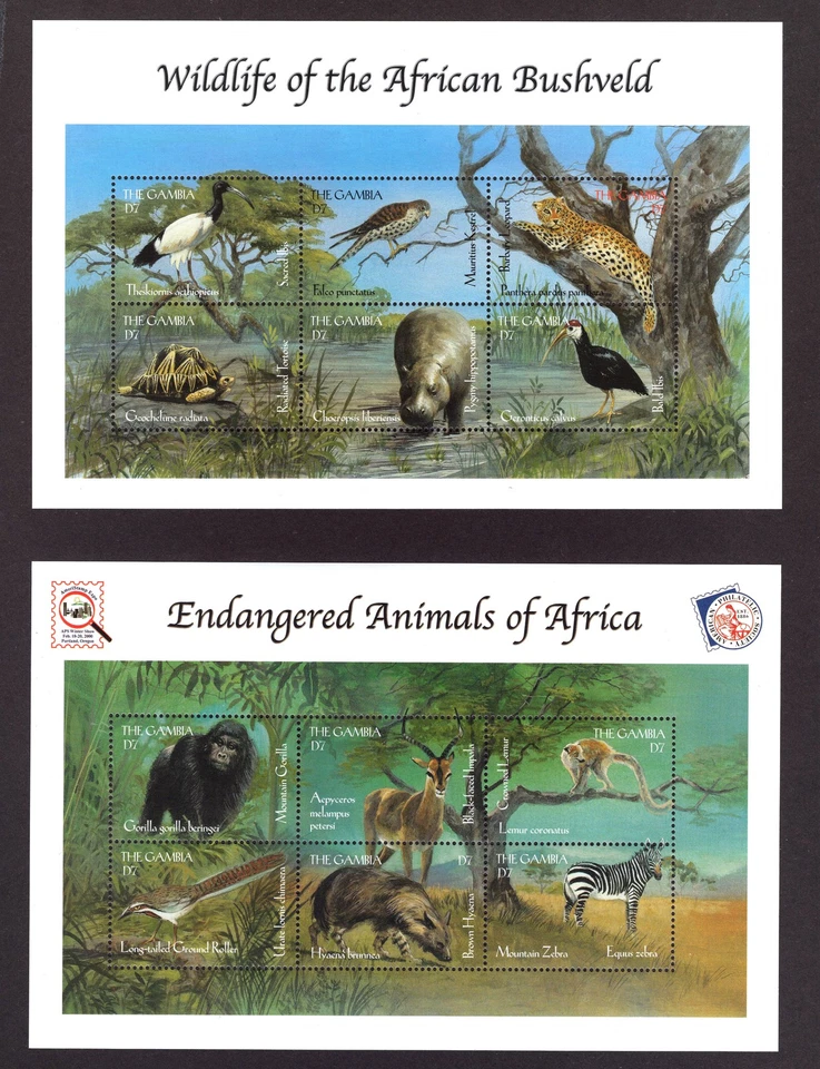 M28998 Gambia 2000 Wildlife Set X32 +X4m/s UMM Sg 3338/70 Cat £42 - image 3 of 4