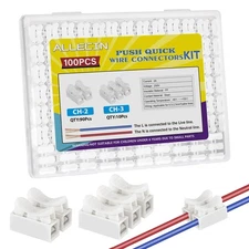 ALLECIN Push Quick Wire Cable Connector 2A 250V 2Pin 3Pin Spring Push-in Elec...
