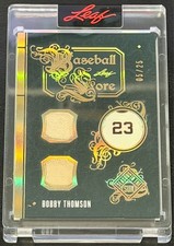 Bobby Thomson Game Used Dual Patch 05/25 Leaf Baseball Lore SP NY Giants HOF