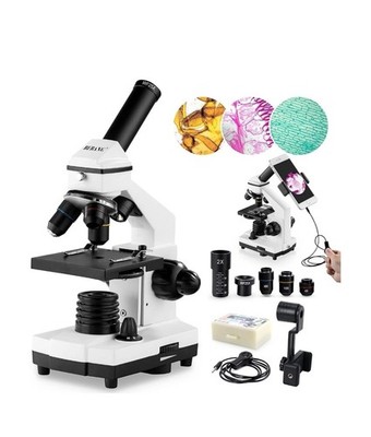 New & Sealed! Bebang Ultra Power Microscope 100X-2000X With Accessories White