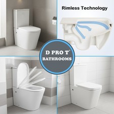 Modern Rimless Close Coupled Toilet Round/Square Soft Close Seat Dual Flush WC