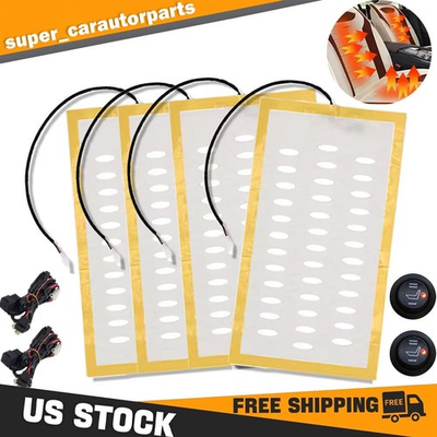 #ad #ad Seats Carbon Fiber Heated Seat Heater Pad Kit Car Cushion Switch 12V Universal $26.99