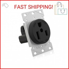 ELEGRP 50 Amps 250V Flush Mounting Power Outlet, NEMA 6-50R Receptacle, Straight