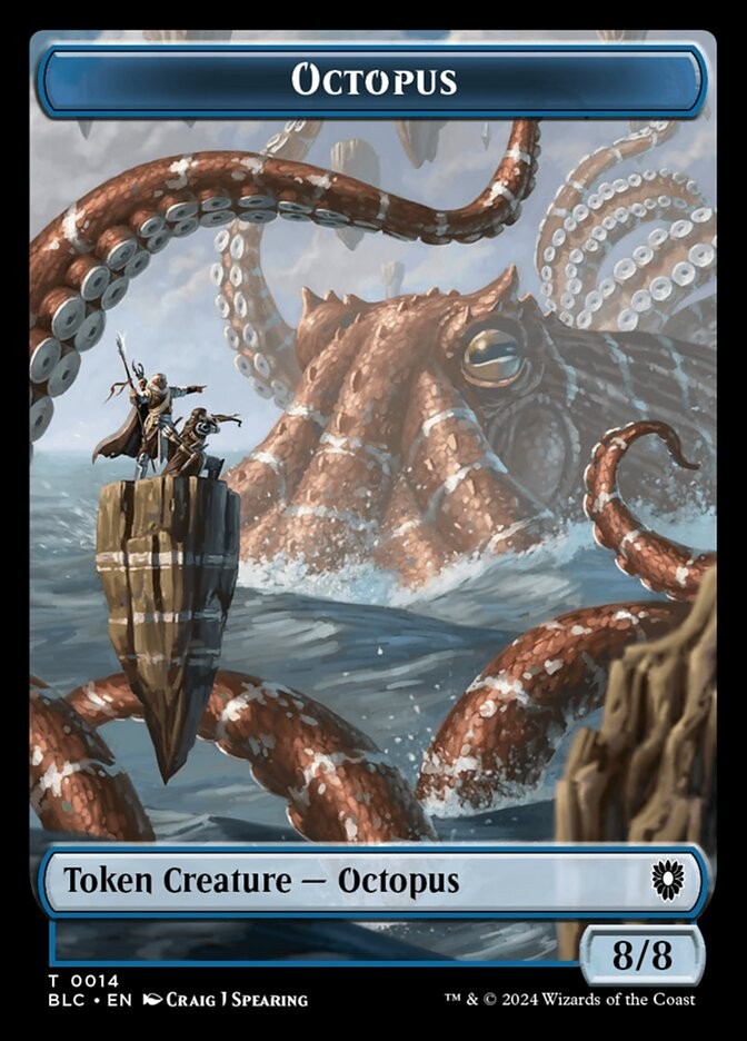 Octopus - Rabbit 0014-0003 Double Sided Token Bloomburrow Commander MTG NM