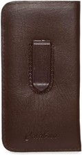 Calabria Mens Soft Slip-in Eyeglass Case w/Clip Medium Brown