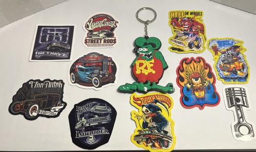 Rat Fink Ed Roth Lot of (11) Keychain Key Ring And Stickers/Decals Hot ...