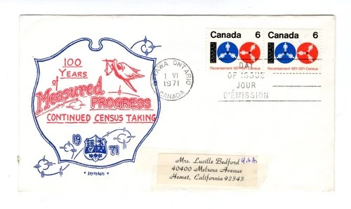 R676 Canada FDC - 1971 Census Issue - Artopages Cachet Cover -