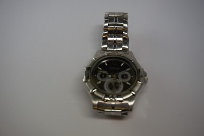 Men s Silver Disney Timeworks Watch Mickey Ears With Box Steel Quartz Japan