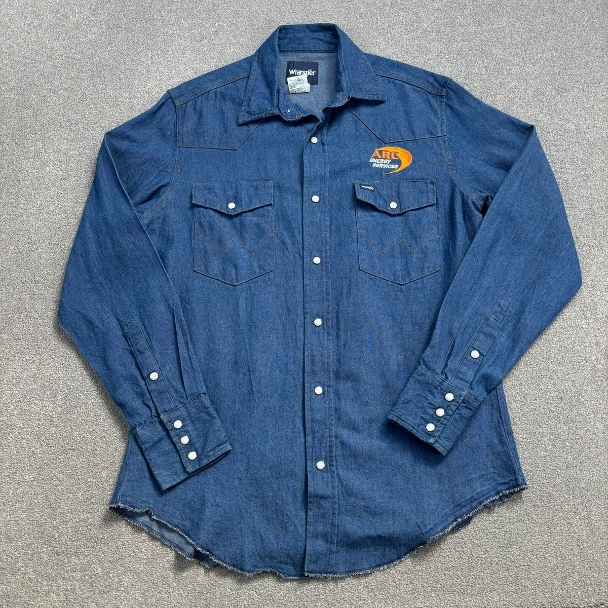 Wrangler Denim Shirt Adult Large Blue 15.5x34 Cowboy Cut Snap Rodeo Western  Men | eBay UK