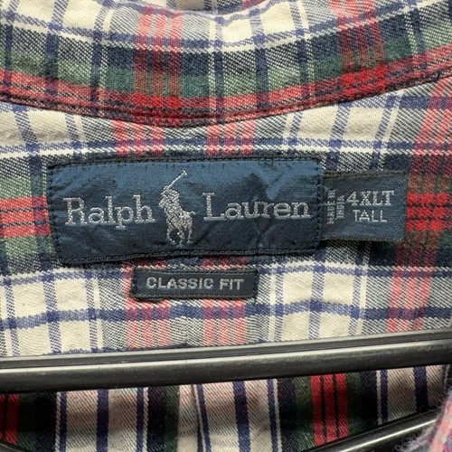 Camicia Ralph Lauren uomo 4XLT alta classica cotone quadri bottoni davanti flanella - Foto 2 di 10