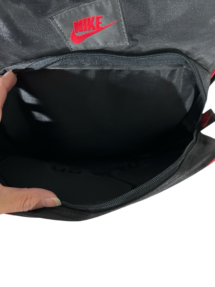 VINTAGE 90s AIR JORDAN BACKPACK PUFF LOGO BLACK RED | eBay
