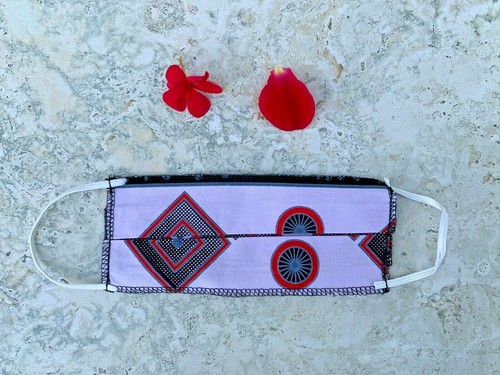 White, Diamond, Pattern, Women's Face Mask, Breathable, One Layer Thin Cotton - Picture 8 of 9