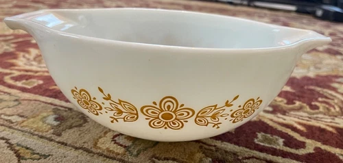 Nice! Vintage Pyrex Butterfly Gold #443 2-1/2 Qt Cinderella Mixing Nesting Bowl