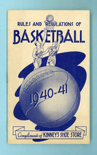 1940-41 Basketball Rules & Regulations Booklet Compliments of Kinneys Shoe Store