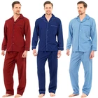 MENS TRADITIONAL PYJAMAS SET PLAIN PJ NIGHTWEAR LOUNGE WEAR TOP PANTS TROUSERS