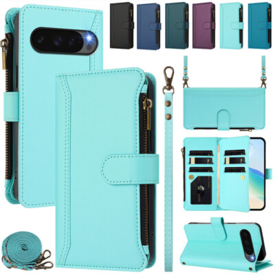 Zipper Leather Wallet Phone Case For Google Pixel 10 Pro XL 9 8 Pro 7A 7 6