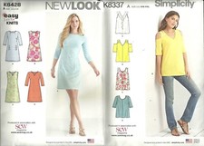 Simplicity sewing patterns for ladies tops and dresses.  K8337 + K6428