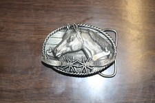 1983 SISKIYOU HORSE BELT BUCKLE 2"X3" FREE SHIPPING